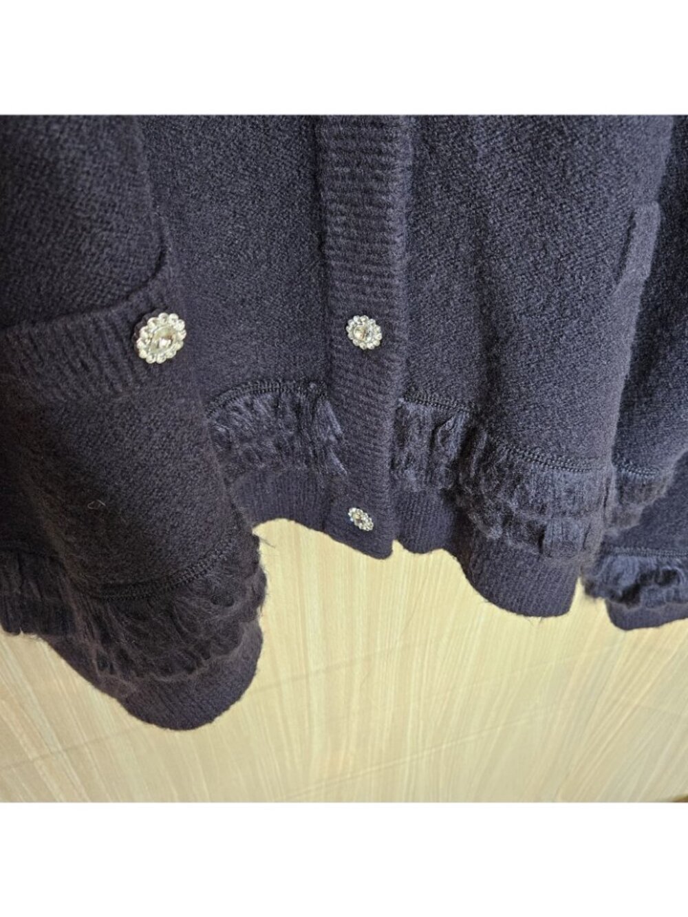 Liz Claiborne Womens New Plus Black Cardigan Sweater Rhinestone Buttons 2X - Picture 8 of 8